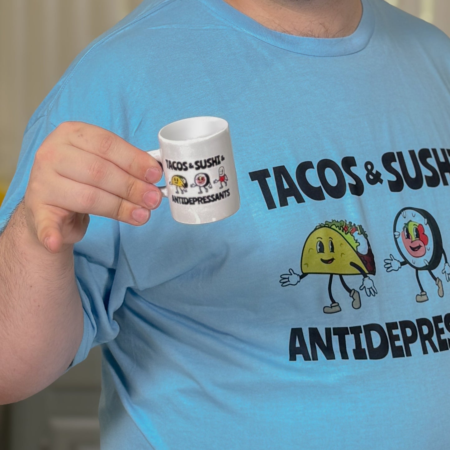 2pc - Tacos And Sushi And Antidepressants Espresso Mug